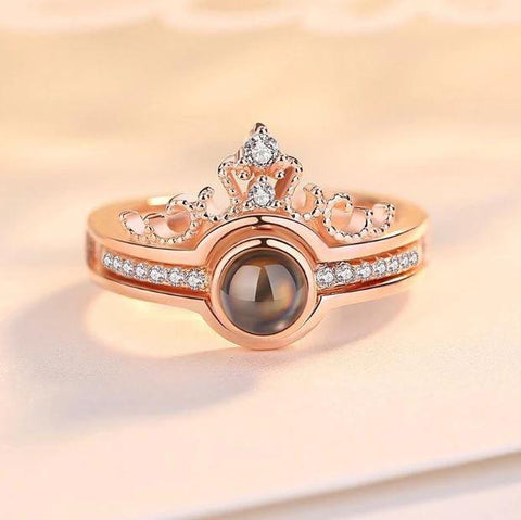 I LOVE YOU IN 100 LANGUAGES CROWN RING
