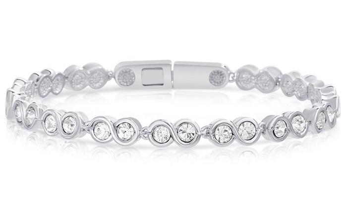 Infinity Tennis Bracelet made with Swarovski Crystals