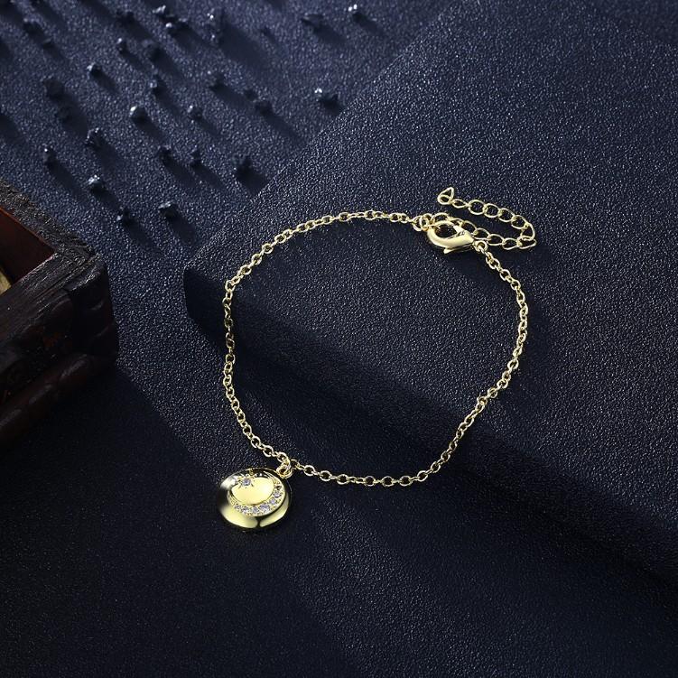 Swarovski Cresent Moon & Star Bracelet in 18K Gold Plated