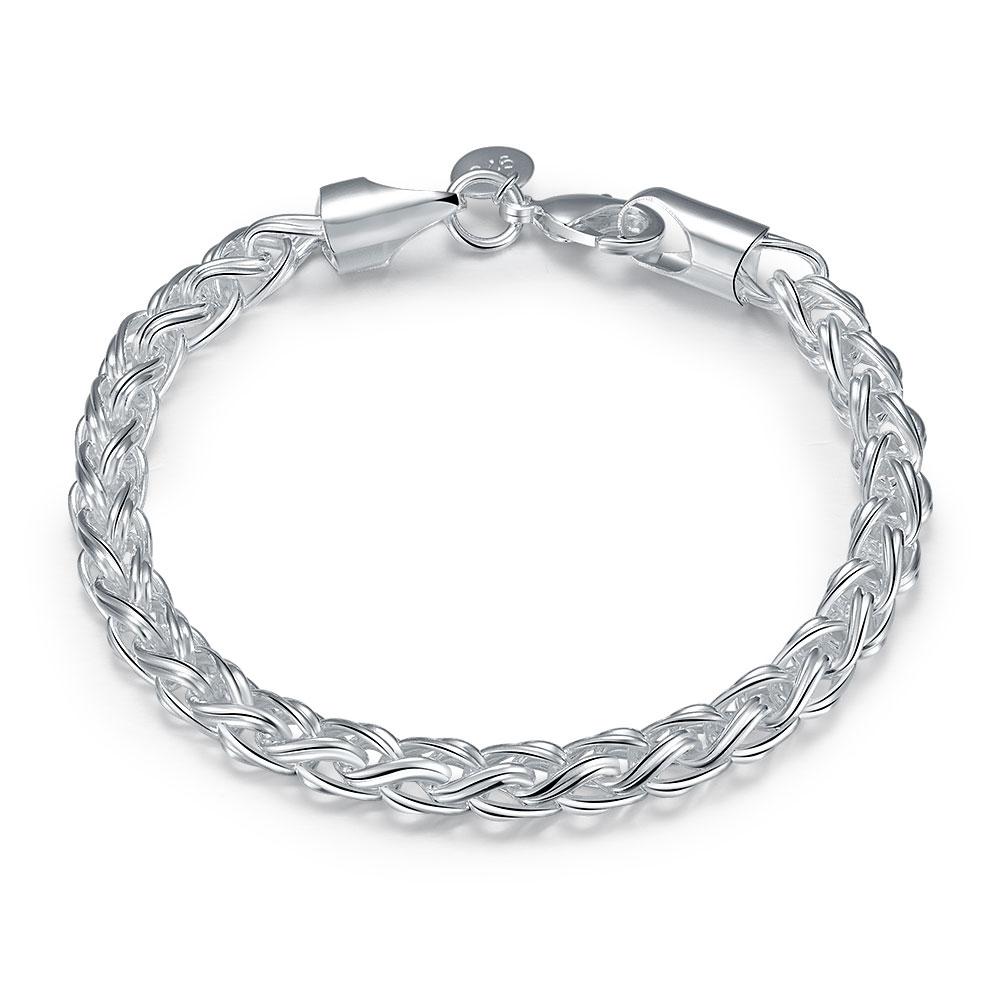 Silver Wheat Designed Bracelet