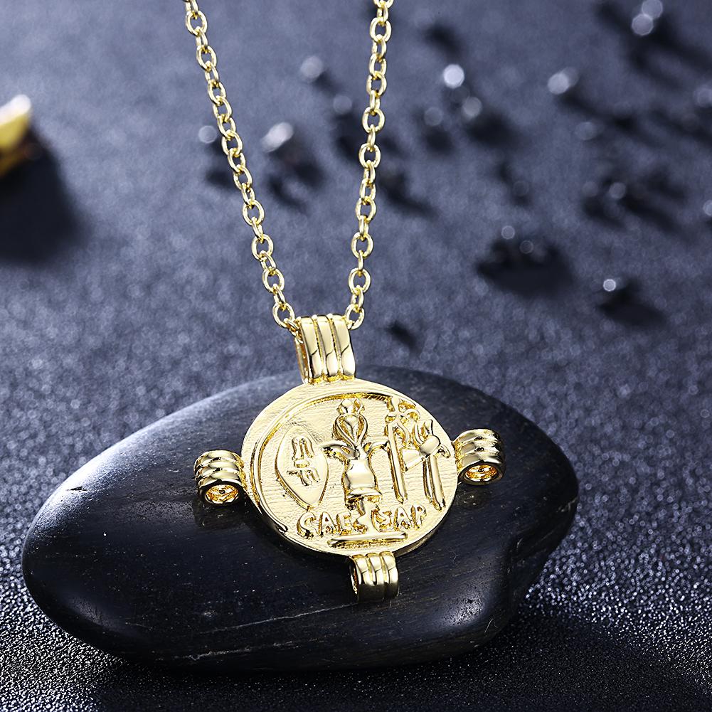 Caeser Coin Cross Necklace in 18K Gold Plated