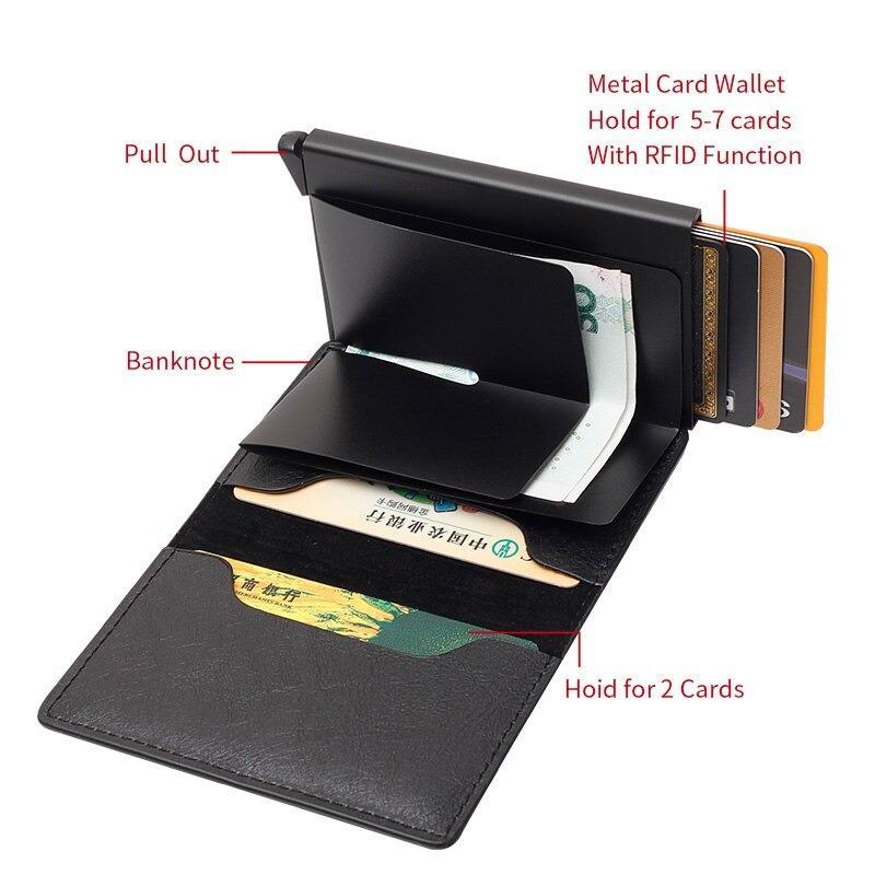 RFID Card Holder Leather Mini Wallet