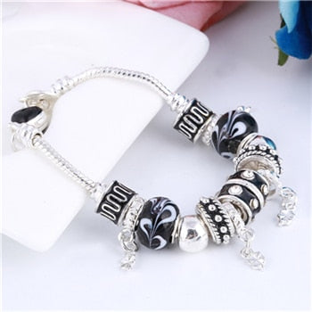 Pure Crystal Charm Silver Bracelet - The Girly Village